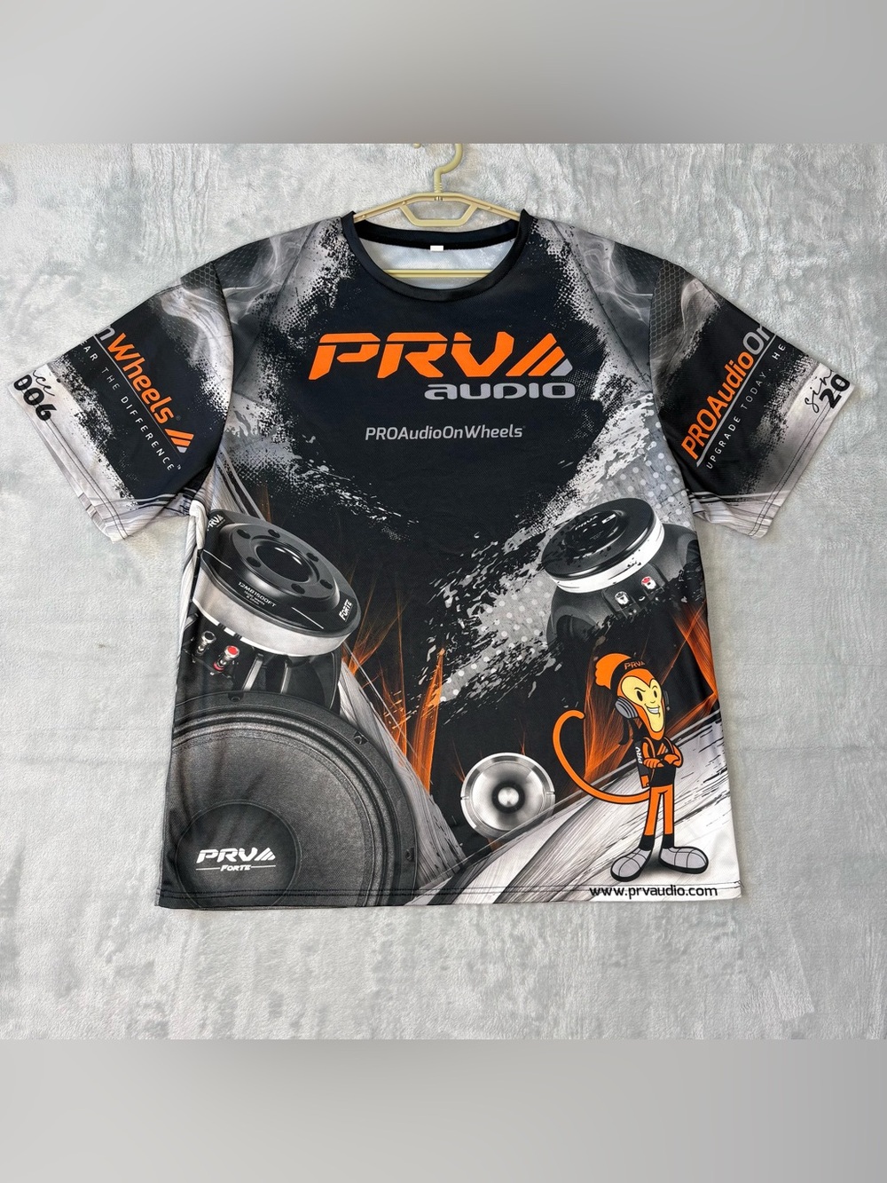 PRV Audio Graphic T-shirt Size 4XL Black & Orange